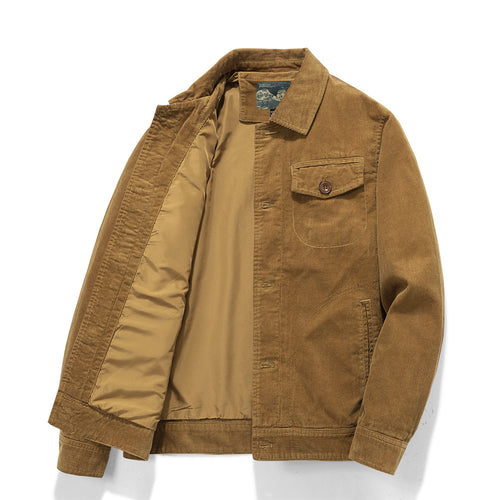 Herren Kordjacke im Worker-Stil mit gesteppter Innenfütterung Nord Taschen