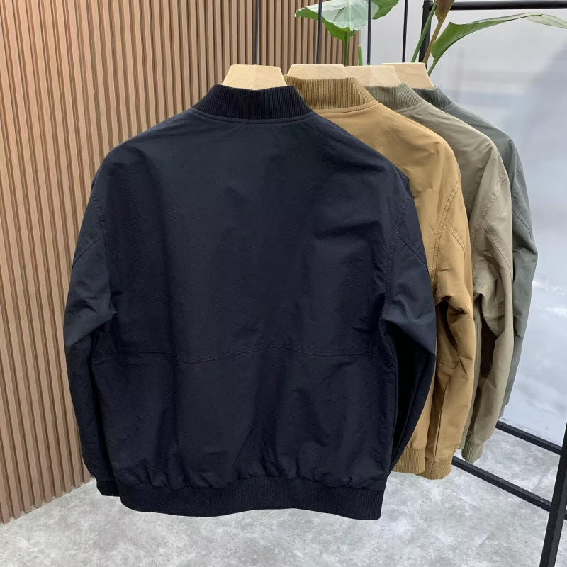 Herren Leichte Utility-Bomberjacke mit Reißverschluss, Multifunktions-Taschen und Rippbündchen Nord Taschen