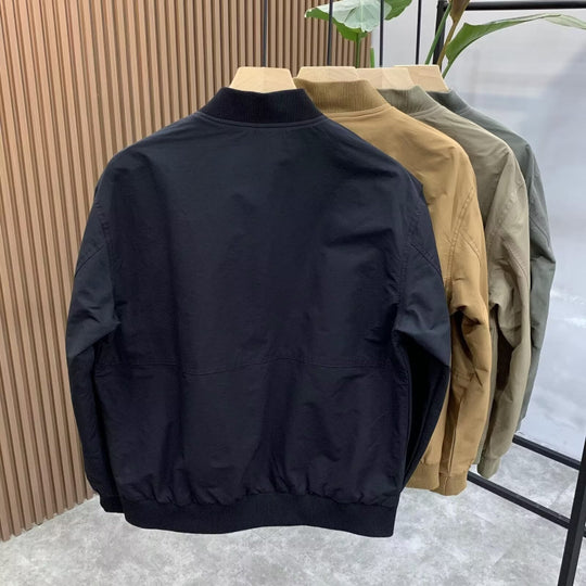 Herren Leichte Utility-Bomberjacke mit Reißverschluss, Multifunktions-Taschen und Rippbündchen Nord Taschen