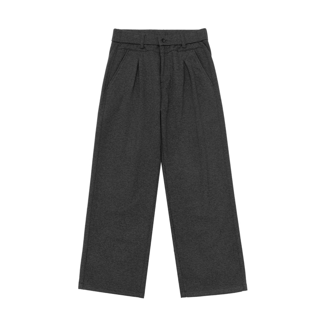 Damen Hochtaillierte weite Jersey-Hose mit Bundfalten und Eingrifftaschen Nord Taschen