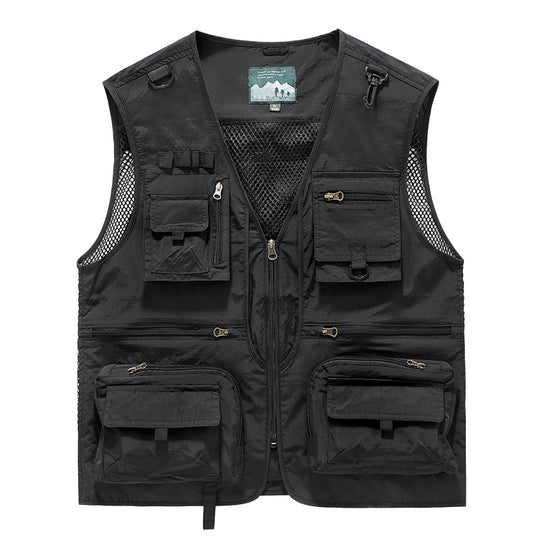 Herren Multifunktionale Angler- und Utility‑Weste mit Mesh‑Einsätzen und Mehrfach‑Taschen Nord Taschen