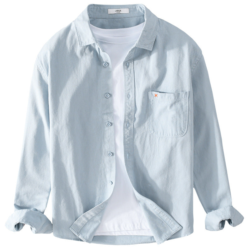 Herren Leichtes Baumwoll-Overshirt im Relaxed-Fit mit Brusttasche Nord Taschen