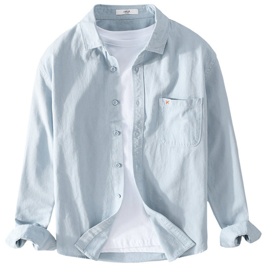 Herren Leichtes Baumwoll-Overshirt im Relaxed-Fit mit Brusttasche Nord Taschen