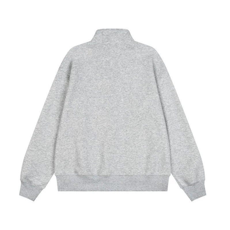 Herren Militärisch inspirierte Sweatjacke mit Stehkragen und Zierknopfleisten Nord Taschen