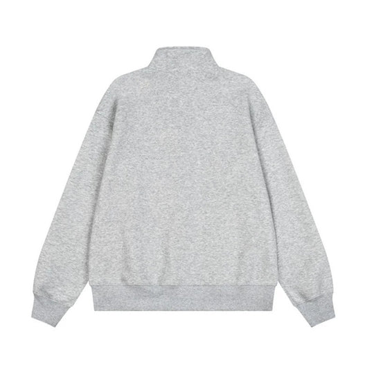 Herren Militärisch inspirierte Sweatjacke mit Stehkragen und Zierknopfleisten Nord Taschen