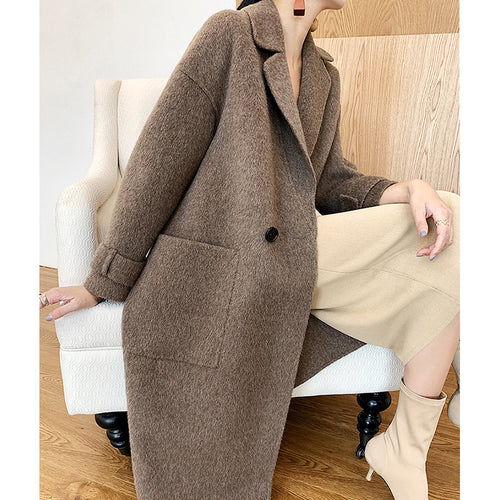 Damen Eleganter und bequemer Wollmantel Nord Taschen