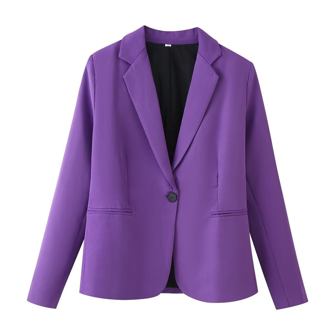 Damen Einreihiger taillierter Blazer mit schmalem Revers und Paspeltaschen Nord Taschen