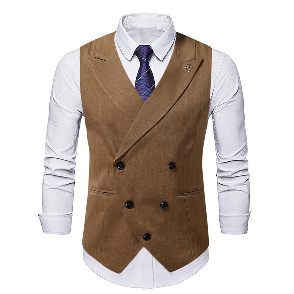 Herren elegante Business-Weste mit doppelter Knopfleiste und feiner Textur