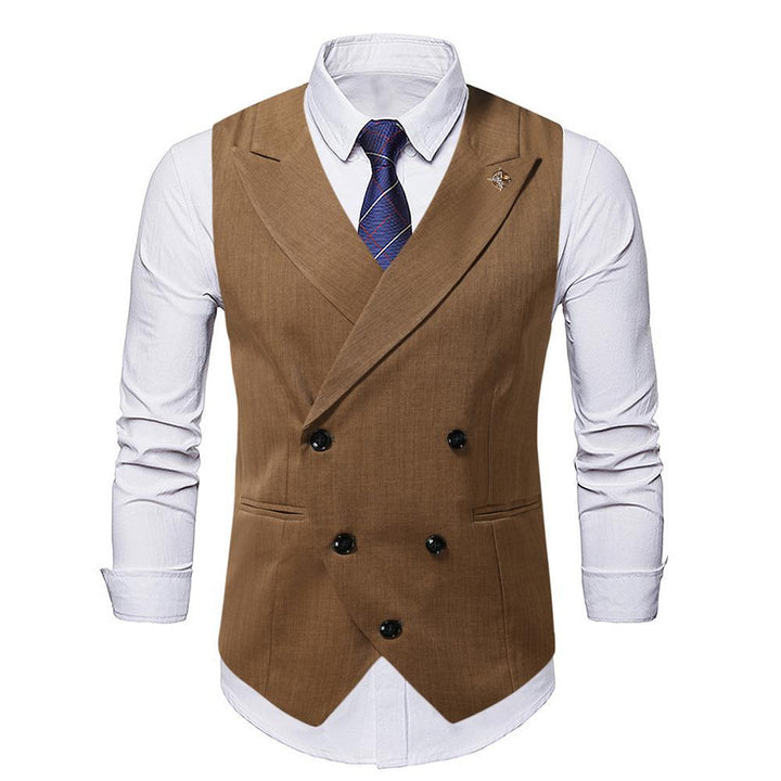 Herren elegante Business-Weste mit doppelter Knopfleiste und feiner Textur
