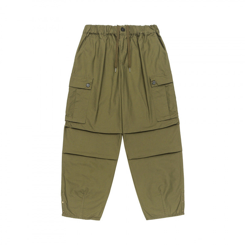 Unisex Oversize-Cargo-Hose mit Tunnelzugbund, Lagen-Detail und Druckknopfsaum Nord Taschen