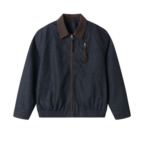 Herren Kurzblouson aus Canvas mit Cordkragen, Brustreißverschluss und elastischem Saum Nord Taschen