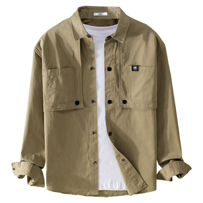 Herren Baumwoll-Overshirt mit Druckknopfleiste, Doppel-Brusttaschen und relaxed Fit Nord Taschen