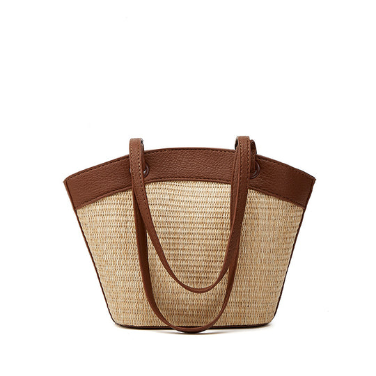 Damen elegante Schultertasche mit geflochtenem Randelement und abnehmbarem Innenbeutel Nord Taschen