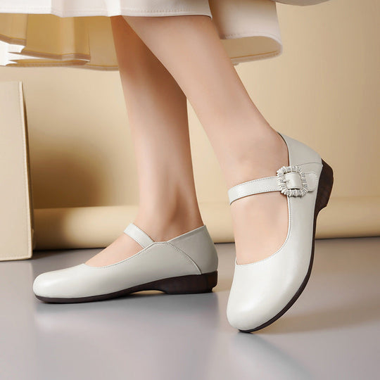 Damen Mary Jane Schuhe mit dekorativer Schnalle und komfortablem Blockabsatz