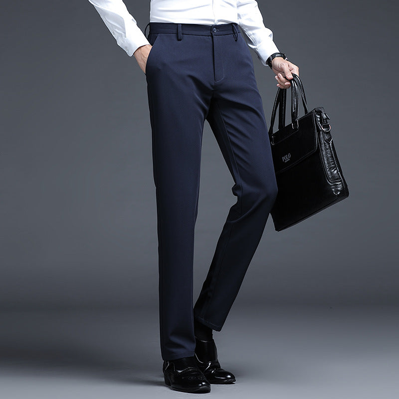 Herren Formelle Slim-Fit Anzughose mit Stretchbund und Bügelfalte Nord Taschen