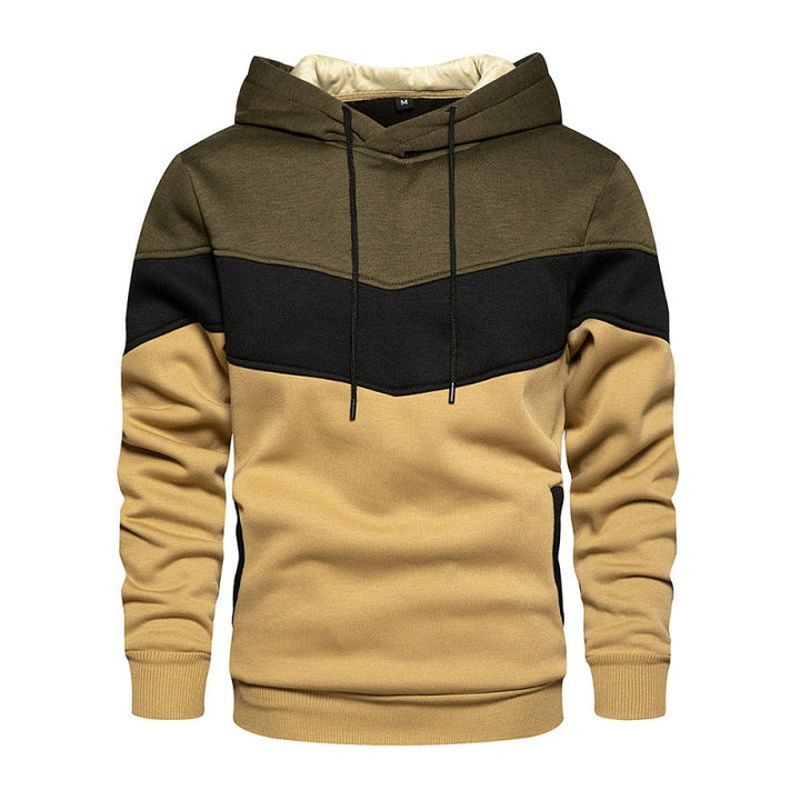 Herren Kapuzenpullover mit kontrastierenden Farbblöcken und weichem Innenfutter
