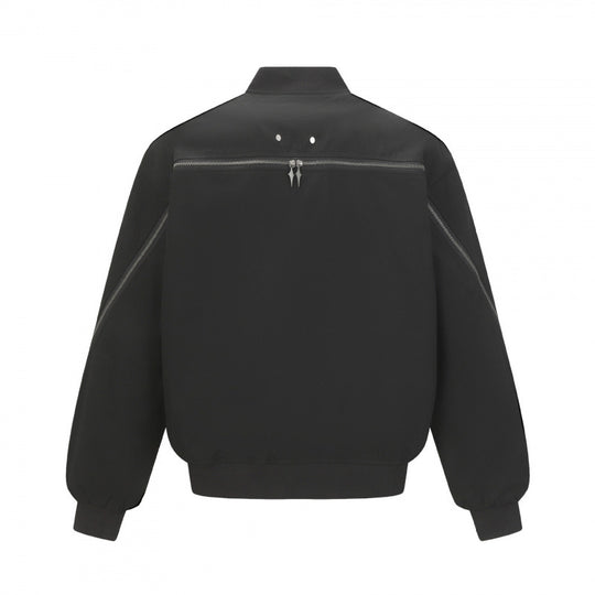 Unisex Boxy-Bomberjacke mit durchgehendem Reißverschluss, geripptem Saum und Brust‑Welttasche Nord Taschen