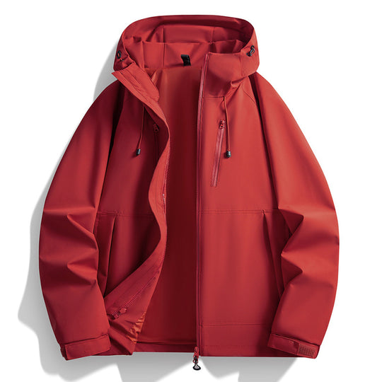 Herren Softshelljacke mit Kapuze, winddichter Außenlage, verstellbarem Saum & Reißverschluss-Taschen Nord Taschen