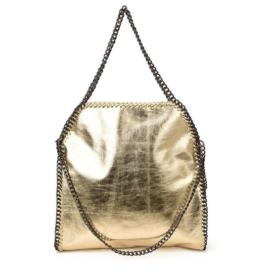 Damen Metallic Handtasche mit Kettenakzent und modischem Design Nord Taschen