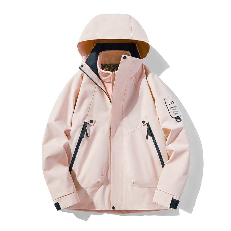 Unisex Wasserdichte, atmungsaktive Hardshell-Outdoorjacke mit Kapuze Nord Taschen