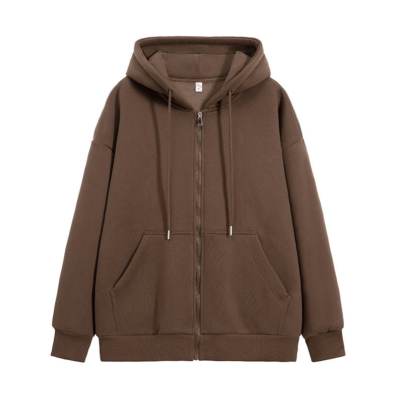 Unisex Oversize Kapuzen-Fleecejacke mit Boxy-Schnitt und Metall-Reißverschluss Nord Taschen