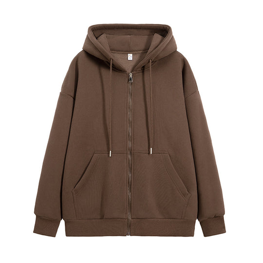 Unisex Oversize Kapuzen-Fleecejacke mit Boxy-Schnitt und Metall-Reißverschluss Nord Taschen