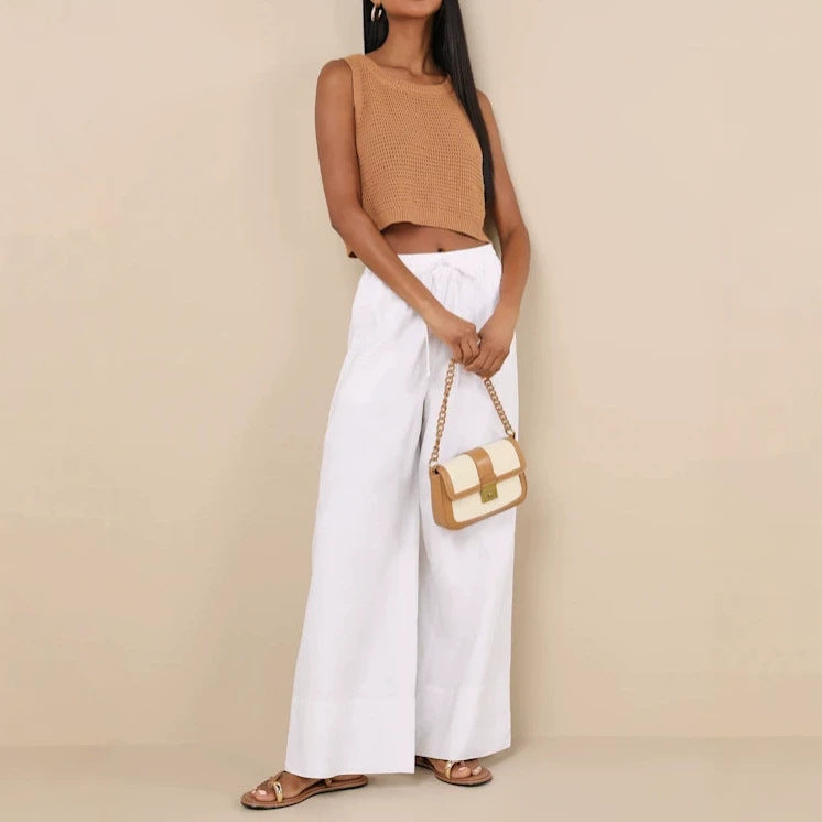 Damen Luftige und bequeme Leinenhose Nord Taschen