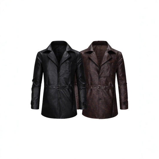 Herren Elegante Kunstlederjacke mit praktischen Taschen Nord Taschen