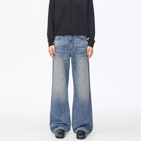 Herren Extraweite Vintage-Denim Baggy-Jeans mit tiefem Schritt und verlängertem Saum Nord Taschen