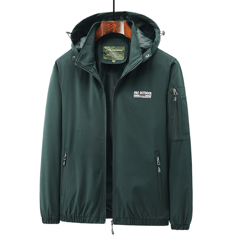 Herren Leichte Softshell-Outdoorjacke mit Kapuze, Ärmeltasche und Reißverschlusstaschen Nord Taschen