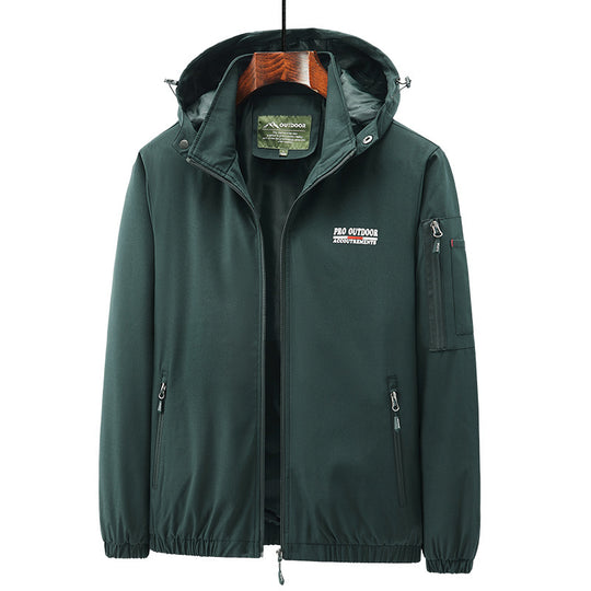 Herren Leichte Softshell-Outdoorjacke mit Kapuze, Ärmeltasche und Reißverschlusstaschen Nord Taschen