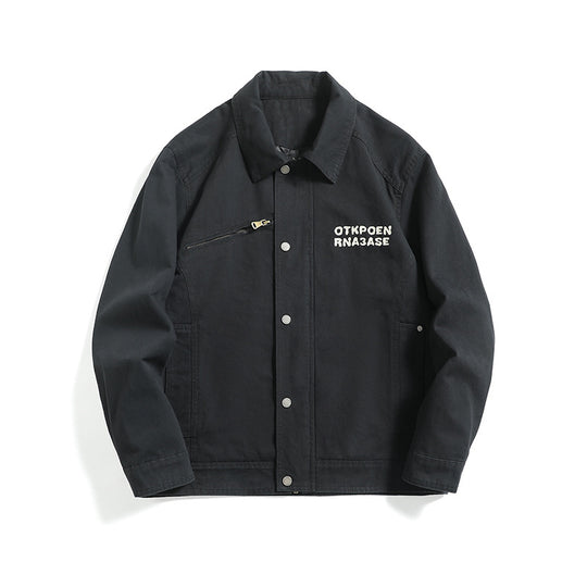 Unisex Kurzblouson im Workwear-Look mit diagonaler Reißverschluss-Brusttasche Nord Taschen
