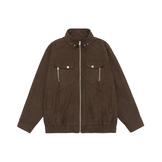 Herren Kurzjacke aus Teddy‑Fleece mit Stehkragen, aufgesetzten Brusttaschen und durchgehendem Reißverschluss Nord Taschen