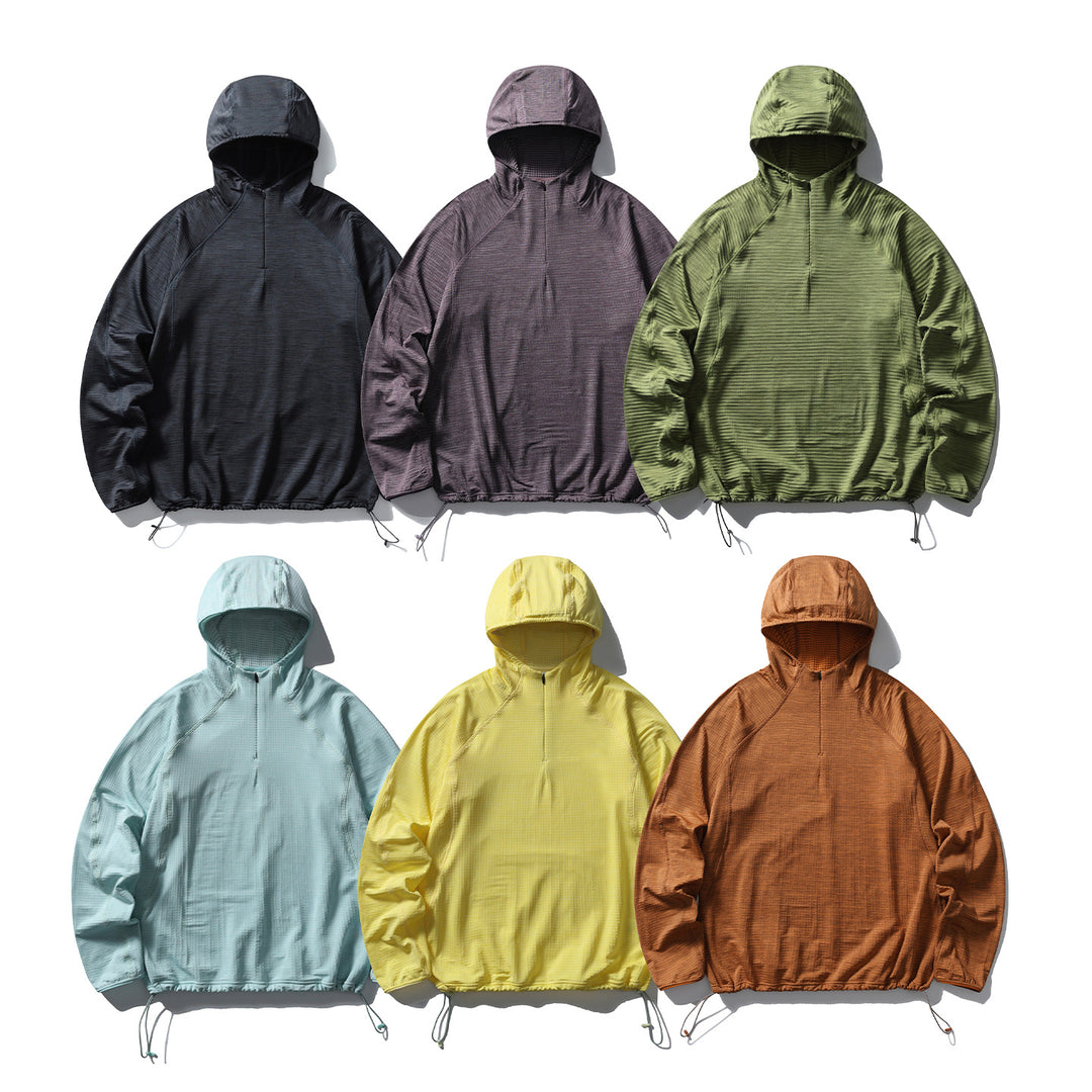 Herren Leichter Half‑Zip Kapuzenpullover aus technischem Funktionsmaterial Nord Taschen