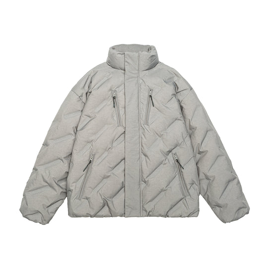 Unisex Wattierte Oversize Steppjacke mit hohem Stehkragen Nord Taschen