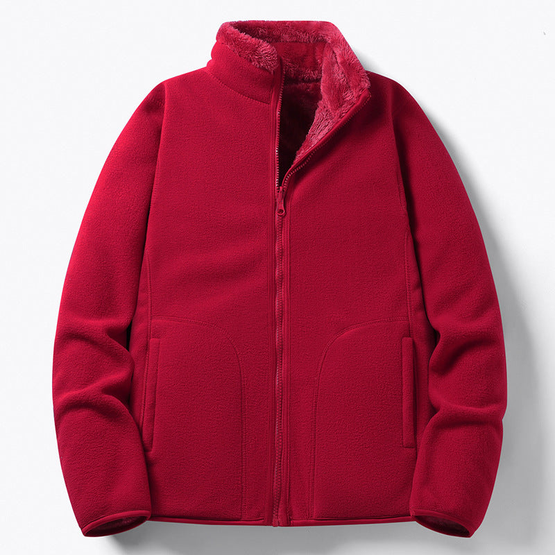 Damen Gefütterte Fleece-Jacke mit Teddyfutter, Stehkragen & durchgehendem Reißverschluss Nord Taschen