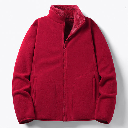Damen Gefütterte Fleece-Jacke mit Teddyfutter, Stehkragen & durchgehendem Reißverschluss Nord Taschen