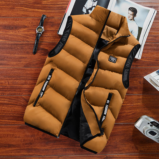 Herren Gepolsterte Ärmellose Thermoweste im urbanen Puffer-Look mit Stehkragen und Reißverschlusstaschen Nord Taschen