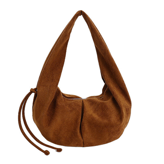 Damen Hobo-Tasche aus weichem Veloursleder mit praktischer Kordelzugöffnung Nord Taschen