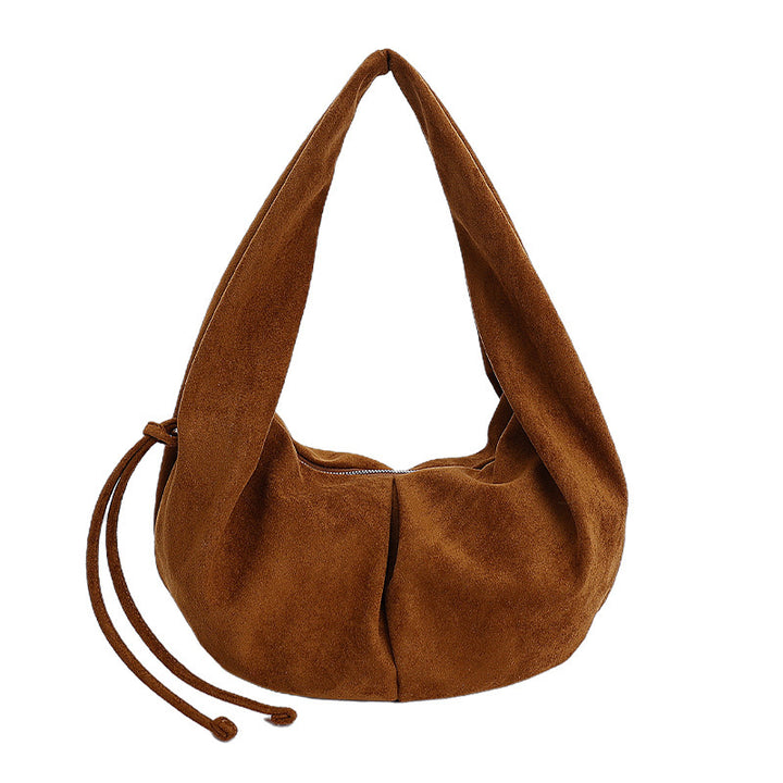 Damen Hobo-Tasche aus weichem Veloursleder mit praktischer Kordelzugöffnung Nord Taschen