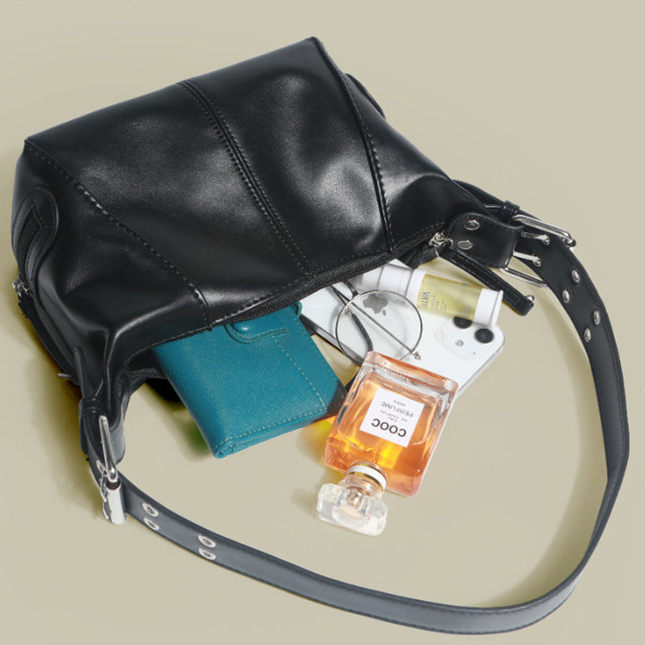 Damen Hobo-Tasche aus hochwertigem Kunstleder mit praktischen Fächern Nord Taschen