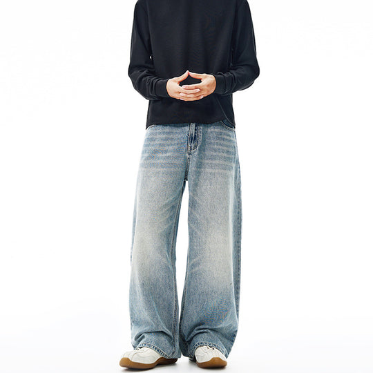 Herren Extrem weite Vintage-Denim Baggy-Jeans mit tiefem Schritt Nord Taschen
