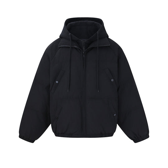 Unisex Kurze Boxy‑Wattierte Kapuzenjacke mit Fleecefutter und elastischem Saum Nord Taschen