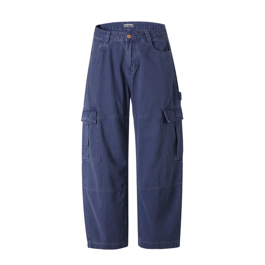 Herren weiche Canvas‑Cargohose mit mehreren Klappentaschen und elastischem Knöchelabschluss Nord Taschen