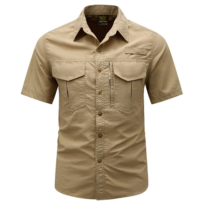 Men's  tactical short sleeve button shirt with dual flap chest pockets and discreet zip utility pocket Nord Taschen