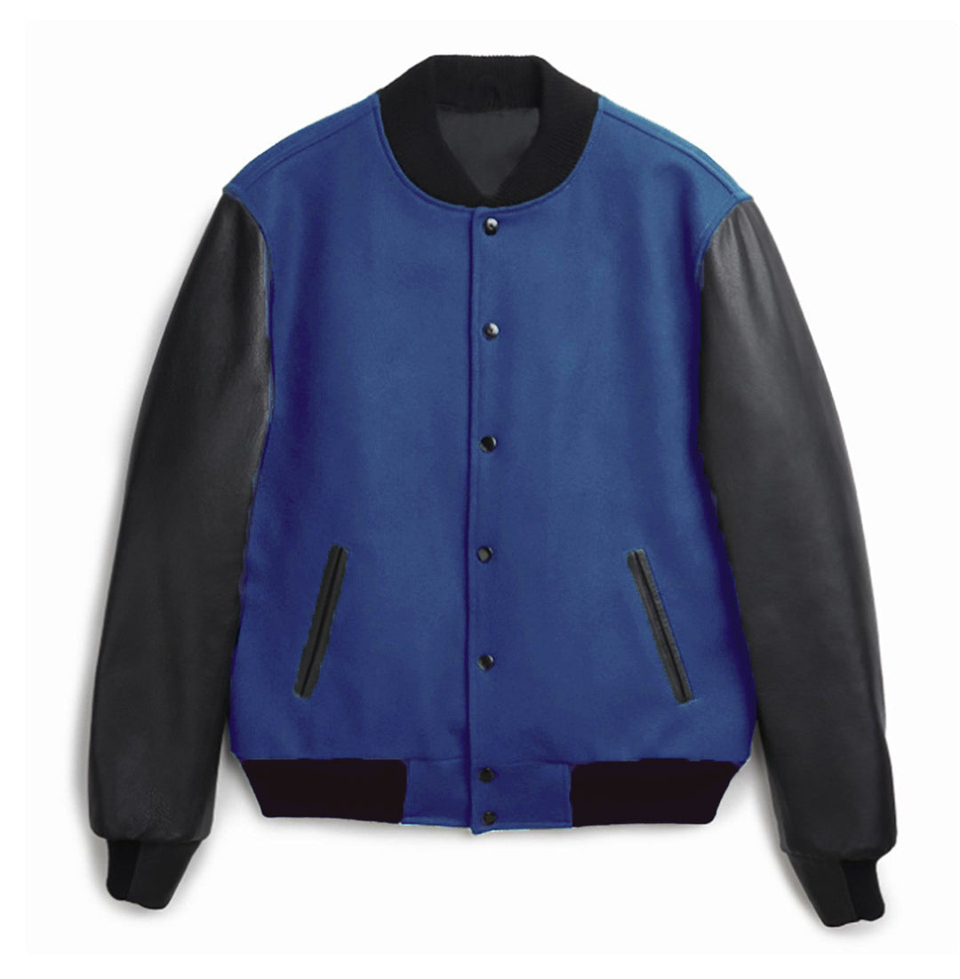 Herren College-Bomberjacke im Varsity-Stil mit Wollkörper und Lederärmeln Nord Taschen