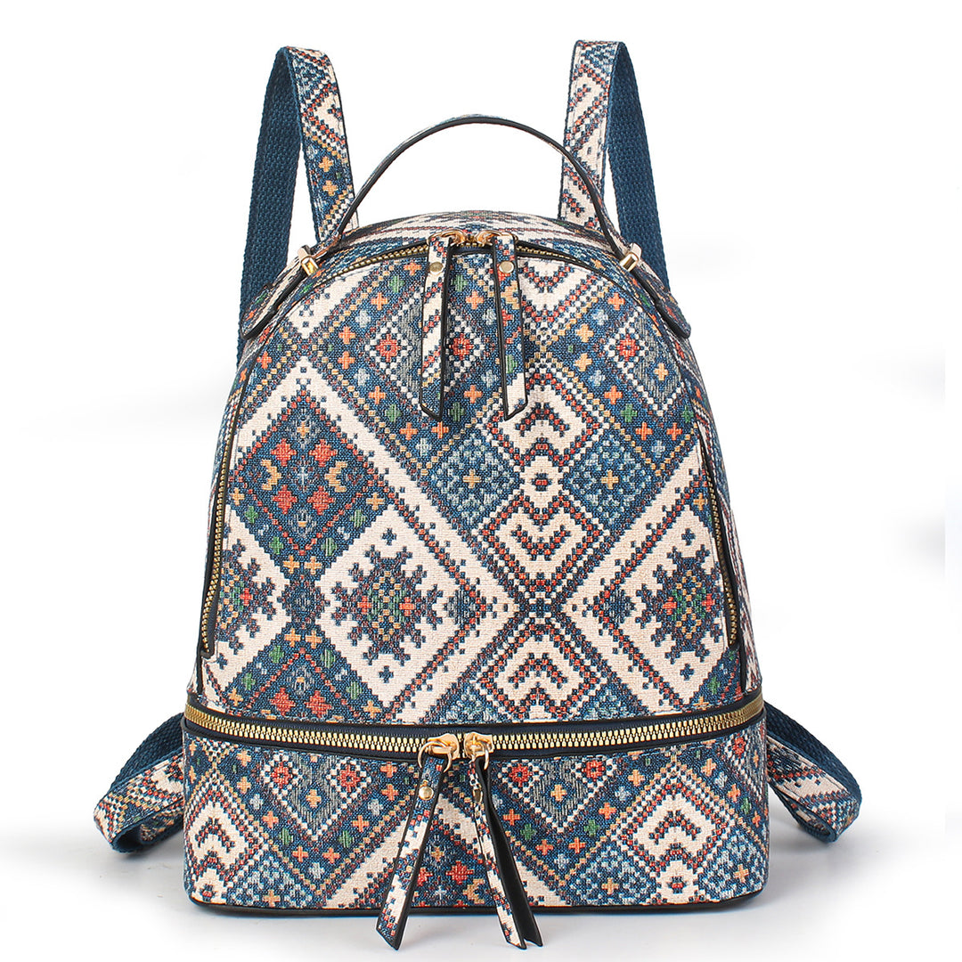 Damen Rucksack mit geometrischem Muster und luxuriösem Futter Nord Taschen
