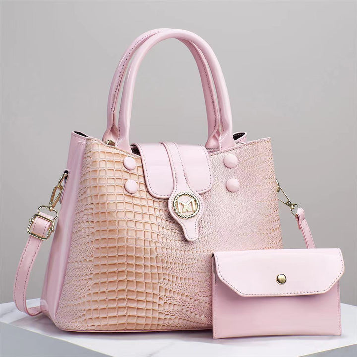 Damen elegante Handtasche mit Krokodilstruktur und abnehmbarer Clutch Nord Taschen