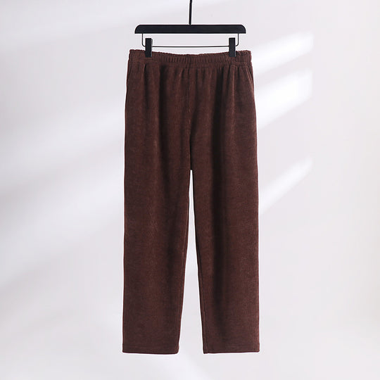 Damen Weite Cordhose mit elastischem Bund, Eingrifftaschen und geradem Bein Nord Taschen