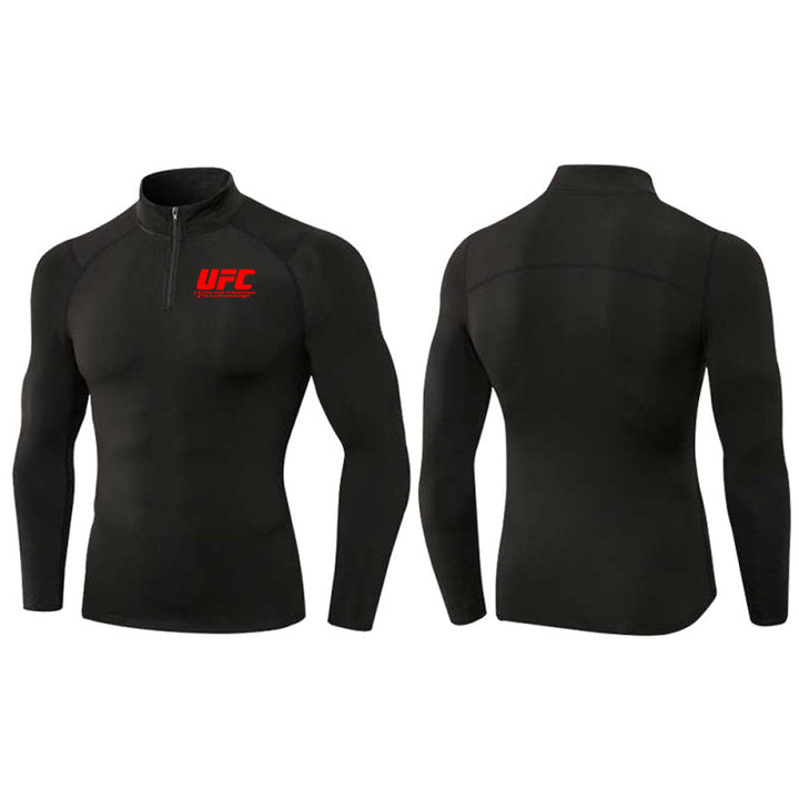 Herren eng anliegendes Kompressionsshirt mit kurzem Reißverschluss und langen Ärmeln Nord Taschen